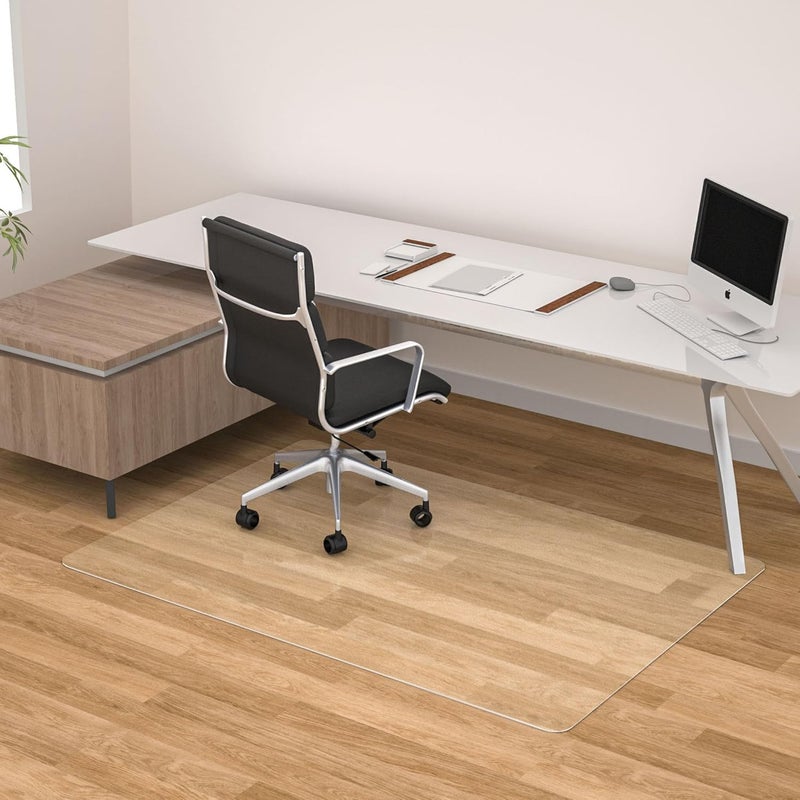 Futurwit Desk Chair Mat for Hard Floors, 55" x 35" Office Clear Protector Mat for Hardwood, Easy Glide Plastic Floor Mat for Office Home (Rectangle) - Image 1